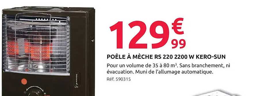 POÊLE À MÈCHE RS 220 2200 W KERO-SUN