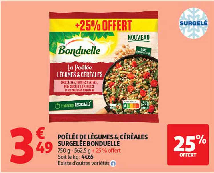POÊLÉE DE LÉGUMES & CÉRÉALES SURGELÉE BONDUELLE