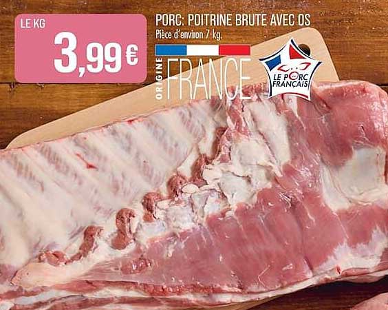 PORC: POITRINE BRUTE AVEC OS