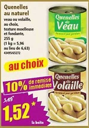 Quenelles au naturel