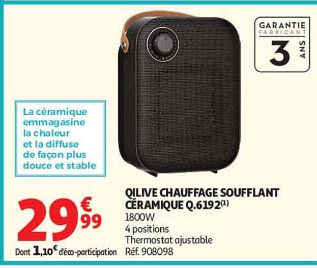 QUILIVE CHAUFFAGE SOUFFLANT CÉRAMIQUE Q.6192