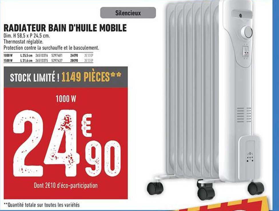RADIATEUR BAIN D'HUILE MOBILE