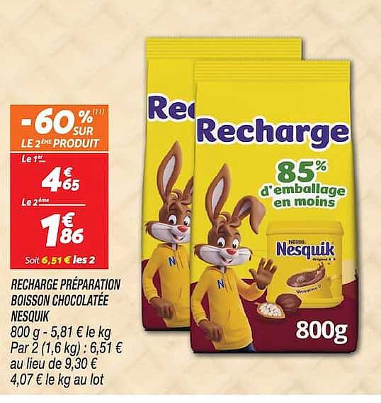 RECHARGE PRÉPARATION BOISSON CHOCOLATÉE NESQUIK