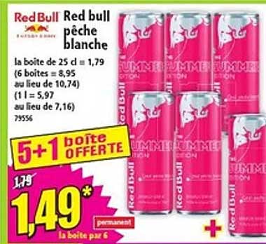 Red bull pêche blanche