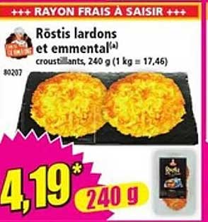 Röstis lardons et emmental