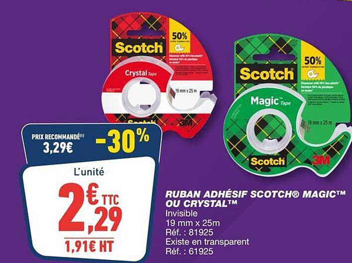 RUBAN ADHÉSIF SCOTCH® MAGIC™ OU CRYSTAL™