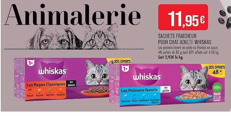 SACHETS FRAICHEUR POUR CHAT ADULTE WHISKAS