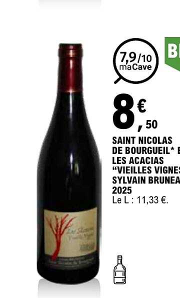 SAINT NICOLAS DE BOURGUEIL* LES ACACIAS “VIEILLES VIGNES” SYLVAIN BRUNEAU 2025