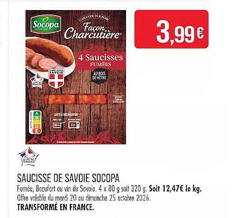 SAUCISSE DE SAVOIE SOCOPA