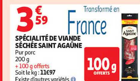 SPÉCIALITÉ DE VIANDE SÉCHÉE SAINT AGÂUNE