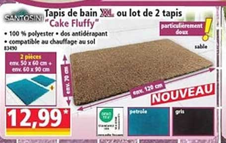 Tapis de bain XXL ou lot de 2 tapis "Cake Fluffy"