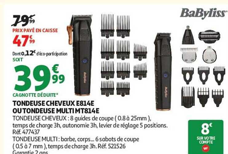 TONDEUSE CHEVEUX E814E OU TONDEUSE MULTI MT814E