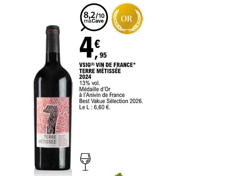 VSIG(3) VIN DE FRANCE* TERRE MÉTISSÉE 2024