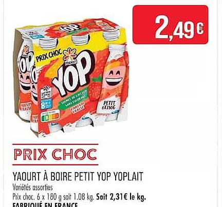 YAOURT À BOIRE PETIT YOP YOPLAIT