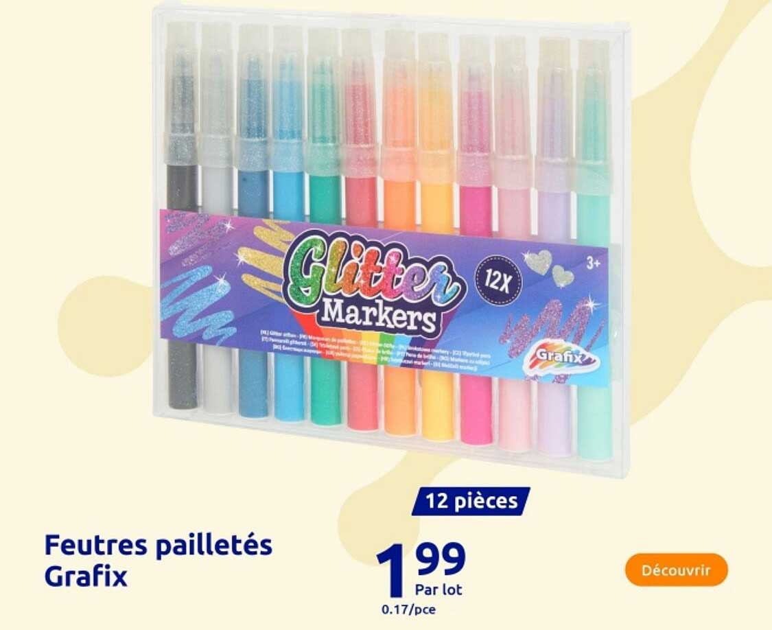 Feutres pailletés Grafix