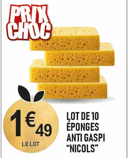 LOT DE 10 ÉPONGES ANTI GASPI "NICOLS"