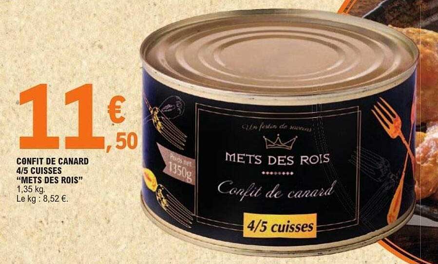 CONFIT DE CANARD 4/5 CUISSES "METS DES ROIS"