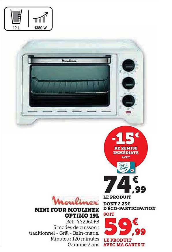 MINI FOUR MOULINEX OPTIMO 19L