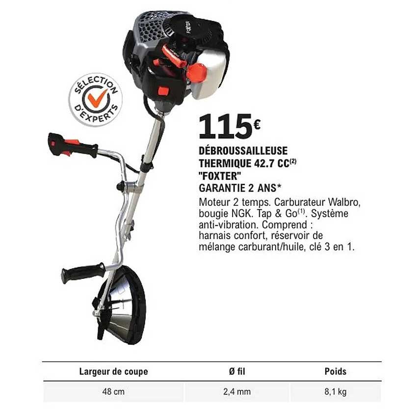 DÉBROUSSAILLEUSE THERMIQUE 42.7 CC "FOXTER"