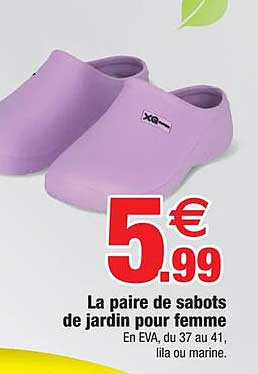 La paire de sabots de jardin pour femme