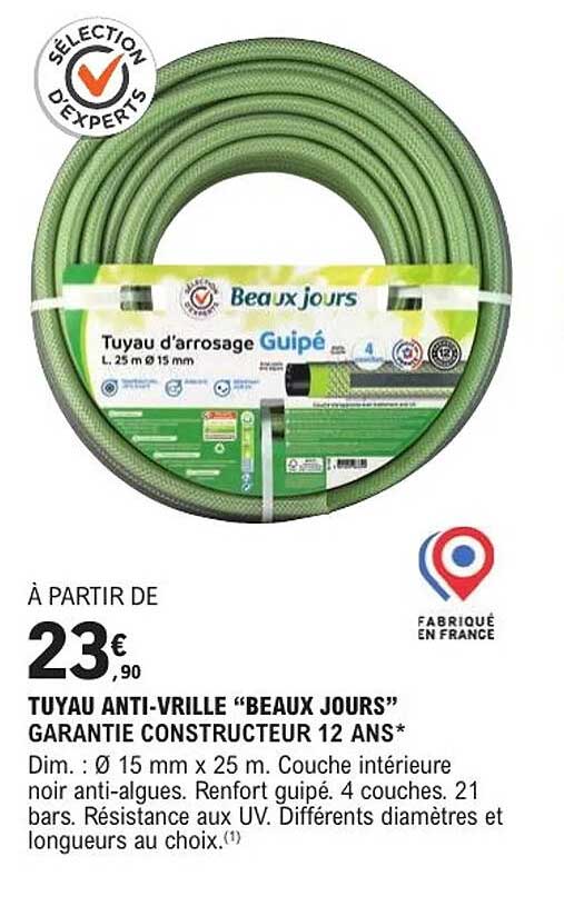 TUYAU ANTI-VRILLE "BEAUX JOURS"