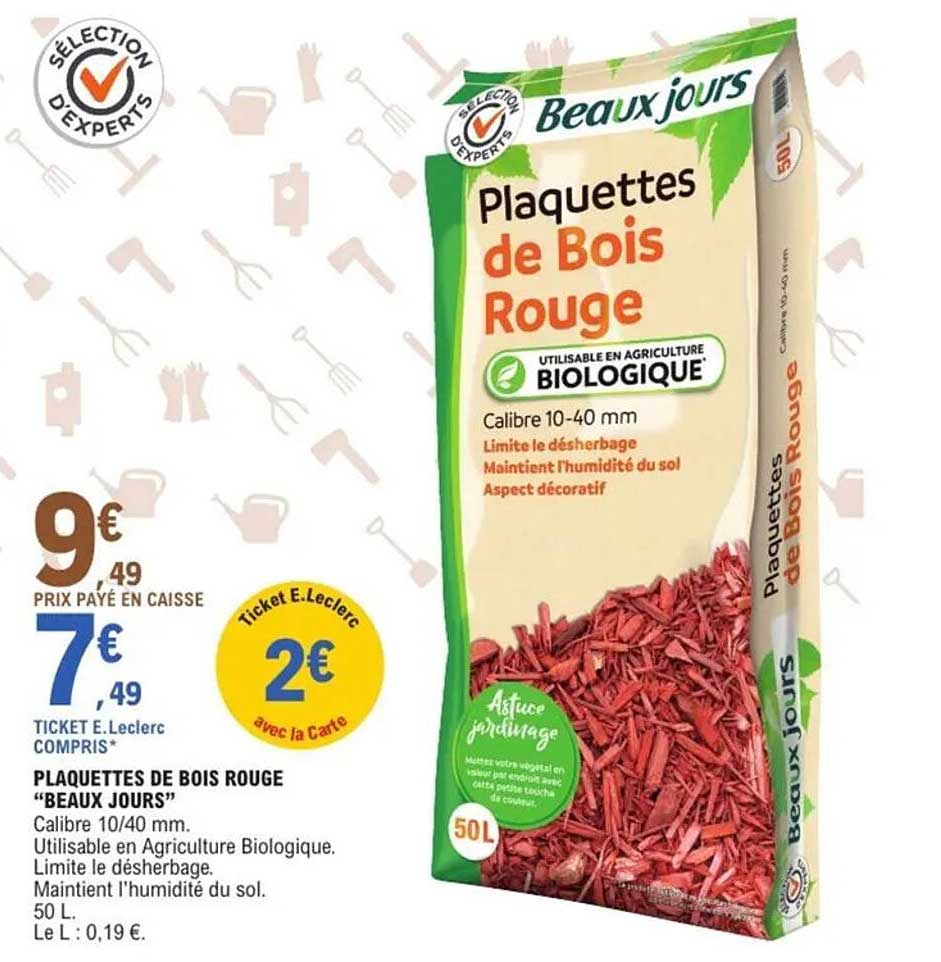 PLAQUETTES de Bois Rouge "BEAUX JOURS"