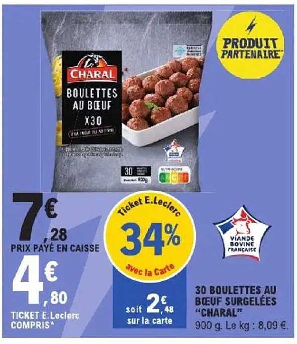 CHARAL BOULETTES AU BŒUF X30