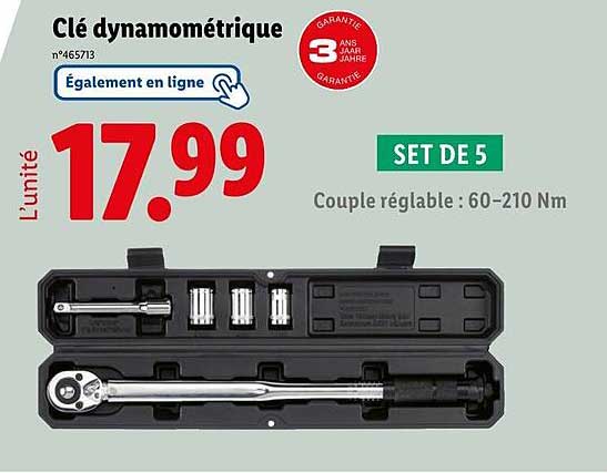 Clé dynamométrique SET DE 5