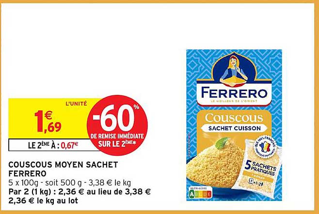 COUSCOUS MOYEN SACCHET FERRERO