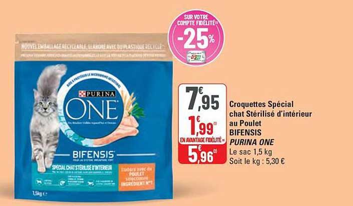 Croquettes Spécial chat Stérilisé d'intérieur au Poulet BIFENSIS PURINA ONE