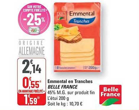 Emmental en Tranches BELLE FRANCE