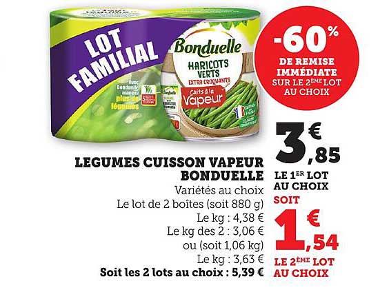 LOT FAMILIAL LÉGUMES CUISSON VAPEUR BONDUELLE