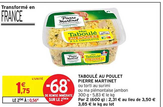 TABOULÉ AU POULET PIERRE MARTINET