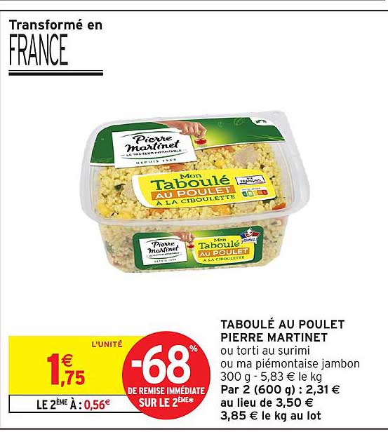 TABOULÉ AU POULET PIERRE MARTINET