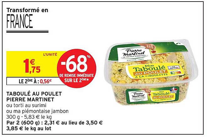 TABOULÉ AU POULET PIERRE MARTINET