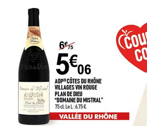 AOP CÔTES DU RHÔNE VILLAGES VIN ROUGE PLAN DE DIEU "DOMAINE DU MISTRAL"