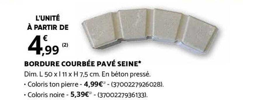 BORDURE COURBÉE PAVÉ SEINE*