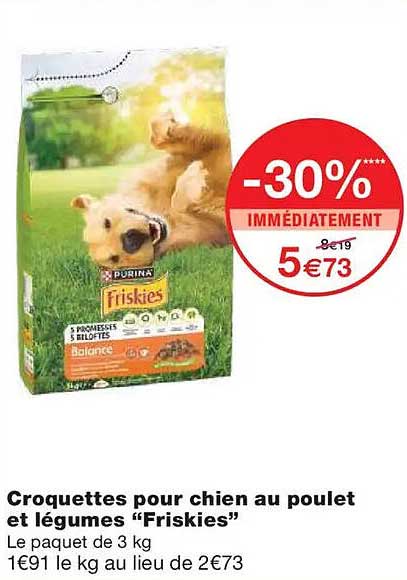 Croquettes pour chien au poulet et légumes “Friskies”