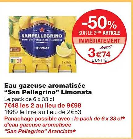 Eau gazeuse aromatisée “San Pellegrino” Limonata