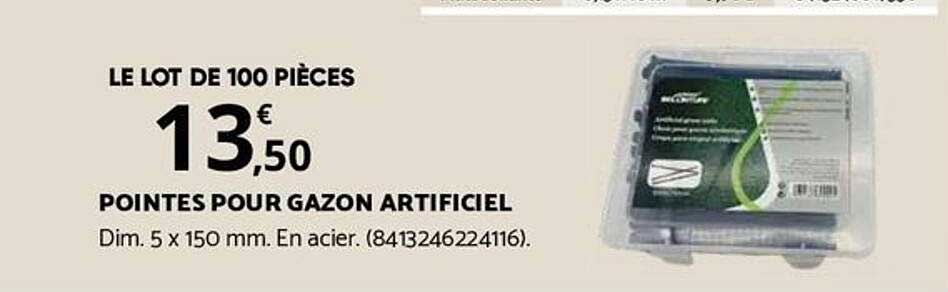 LE LOT DE 100 PIÈCES POINTES POUR GAZON ARTIFICIEL