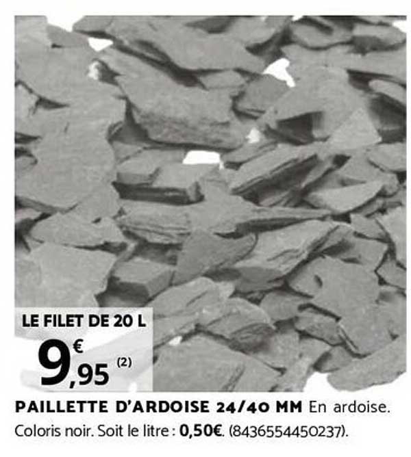 PAILLETTE D'ARDOISE 24/40 MM En ardoise.