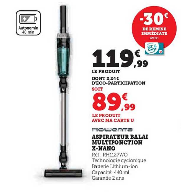 ASPIRATEUR BALAI MULTIFONCTION X-NANO