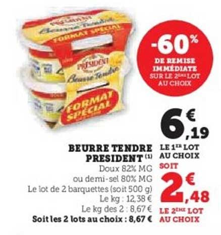 BEURRE TENDRE PRÉSIDENT