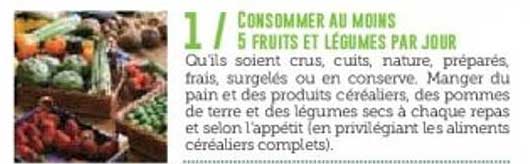 CONSOMMER AU MOINS 5 FRUITS ET LÉGUMES PAR JOUR