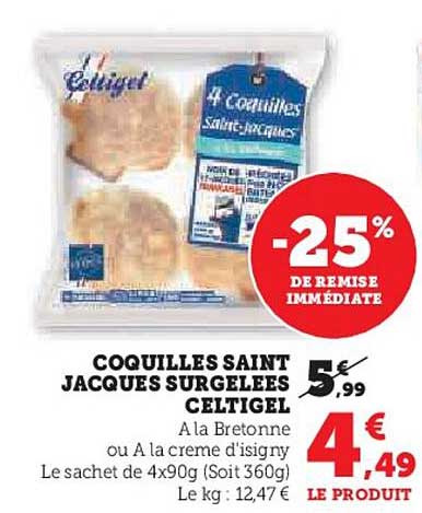 COQUILLES SAINT JACQUES SURGELEES CELTIGEL