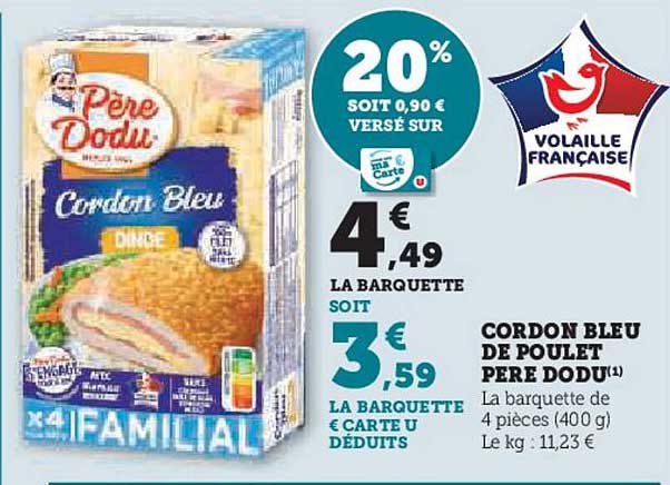 CORDON BLEU DE POULET PERE DODU