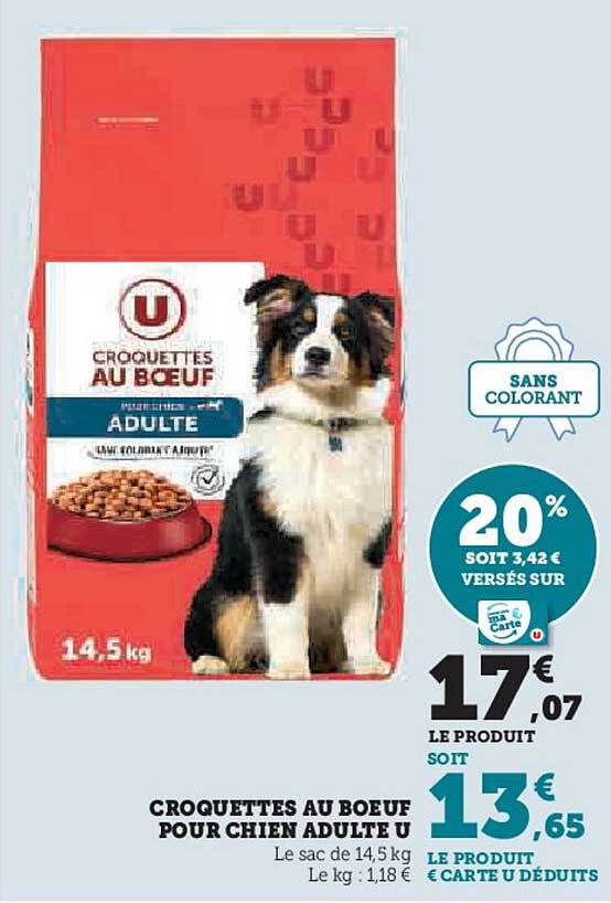CROQUETTES AU BŒUF POUR CHIEN ADULTE U