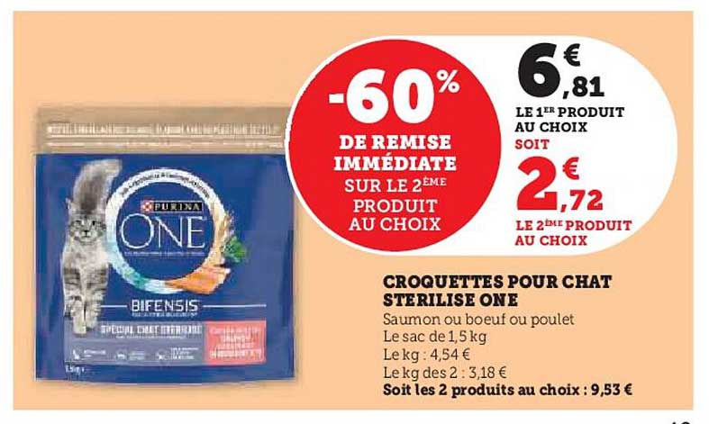 CROQUETTES POUR CHAT STERILISE ONE