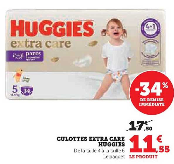 CULOTTES EXTRA CARE HUGGIES