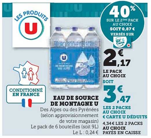 EAU DE SOURCE DE MONTAGNE U